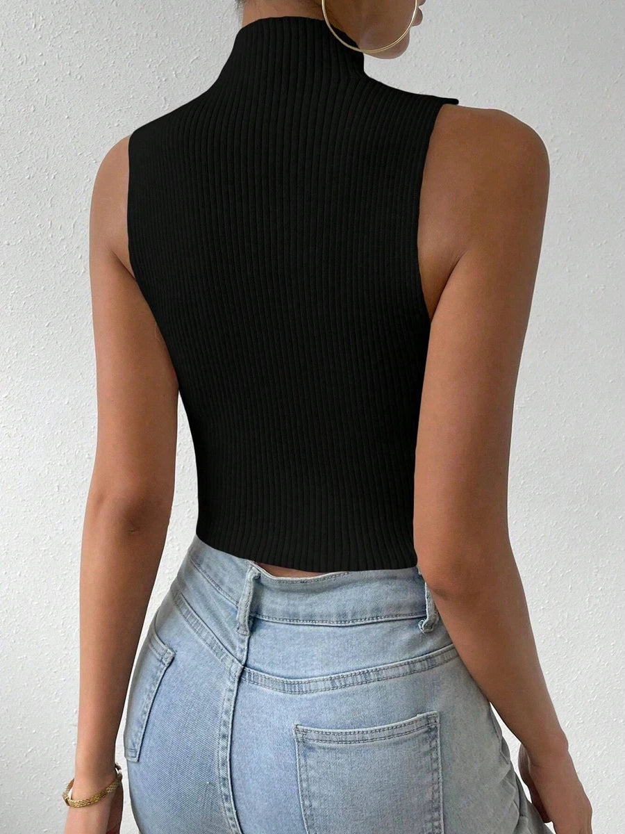 Mock-Neck Crossfit Crop Top – Strick, High Stretch